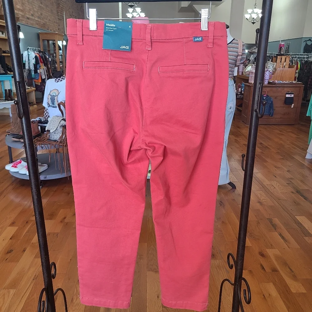 JAG Maddie Capri Pants Coral Rose Size 4 / 24 - Picture 3 of 6